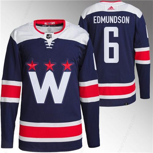 Men’s Washington Capitals #6 Joel Edmundson Navy Stitched Jersey