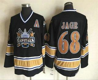 Men’s Washington Capitals #68 Jaromir Jagr 2000-01 Black CCM Vintage Throwback Jersey