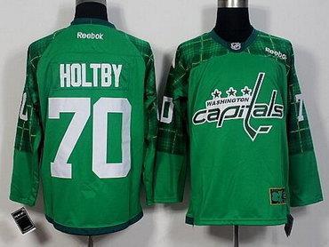 Men’s Washington Capitals #70 Braden Holtby Green 2016 St. Patrick’S Day Hockey Jersey