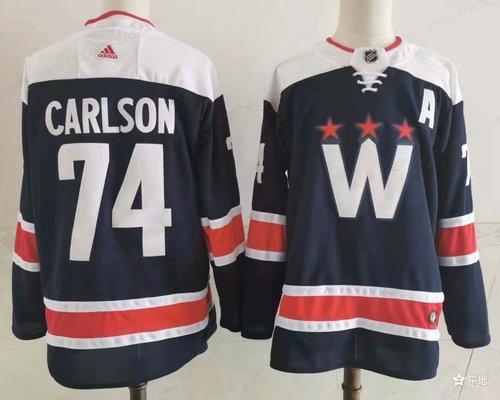 Men’s Washington Capitals #74 John Carlson New Navy Blue Adidas Stitched NHL Jersey