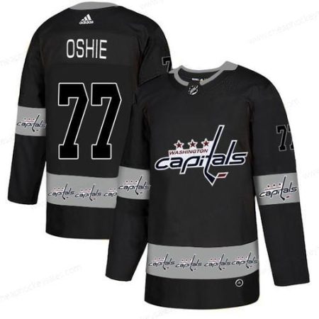 Men’s Washington Capitals #77 T.J. Oshie Black Team Logos Fashion Adidas Jersey