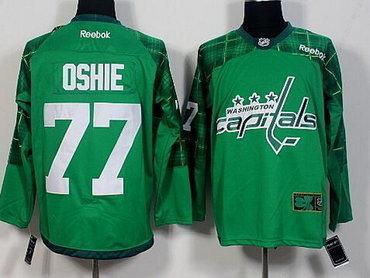 Men’s Washington Capitals #77 T.J. Oshie Green 2016 St. Patrick’S Day Hockey Jersey