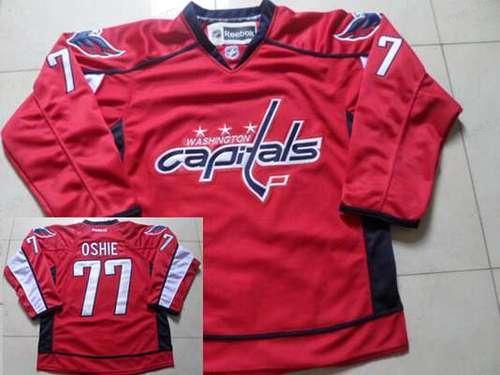 Men’s Washington Capitals #77 T.J. Oshie Red Home NHL Reebok Jersey