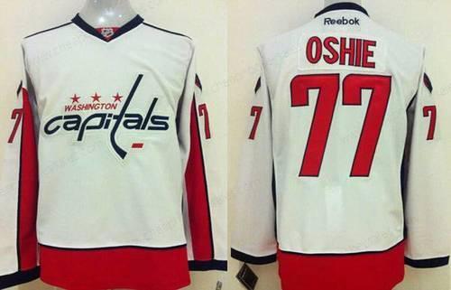 Men’s Washington Capitals #77 T.J. Oshie White Away NHL Reebok Jersey