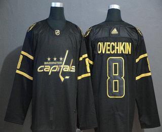 Men’s Washington Capitals #8 Alexander Ovechkin Black Golden Adidas Stitched NHL Jersey