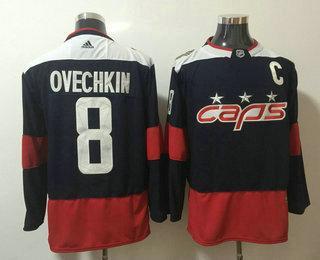 Men’s Washington Capitals #8 Alexander Ovechkin Navy Blue 2018 Stadium Series Stitched NHL Hockey Jersey