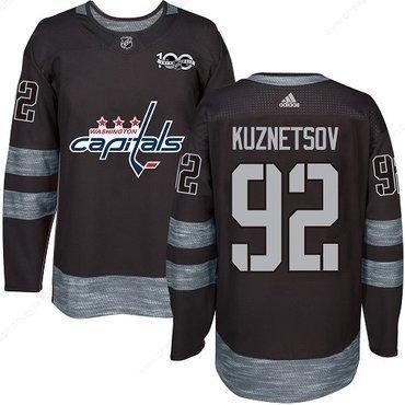 Men’s Washington Capitals #92 Evgeny Kuznetsov Black 100Th Anniversary Stitched NHL 2017 Adidas Hockey Jersey