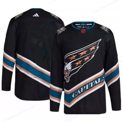 Men’s Washington Capitals Blank Black 2022-23 Reverse Retro Stitched Jersey