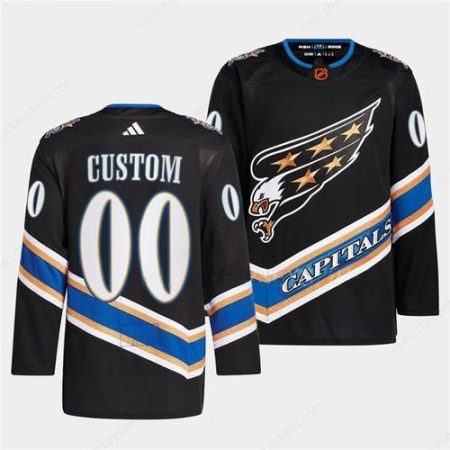 Men’s Washington Capitals Custom Black 2022-23 Reverse Retro Stitched Jersey