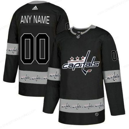 Men’s Washington Capitals Custom Black Team Logos Fashion Adidas Jersey