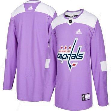 Men’s Washington Capitals Purple Pink Custom Adidas Hockey Fights Cancer Practice Jersey