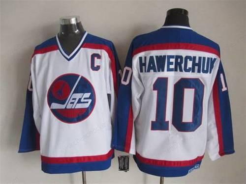 Men’s Winnipeg Jets #10 Dale Hawerchuk 1979-80 White CCM Vintage Throwback Jersey