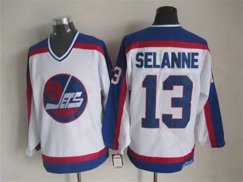 Men’s Winnipeg Jets #13 Teemu Selanne 1979-80 White CCM Vintage Throwback Jersey