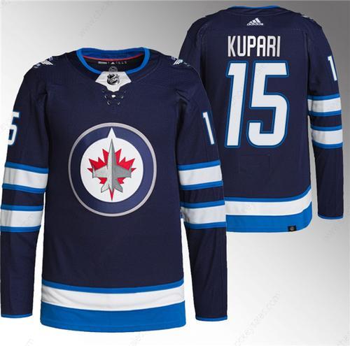 Men’s Winnipeg Jets #15 Rasmus Kupari Navy Stitched Jersey