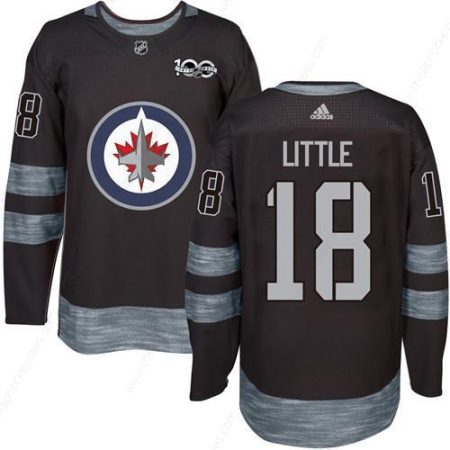 Men’s Winnipeg Jets #18 Bryan Little Black 100Th Anniversary Stitched NHL 2017 Adidas Hockey Jersey