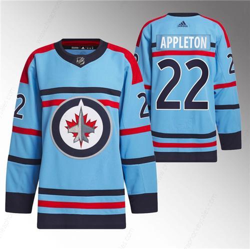 Men’s Winnipeg Jets #22 Mason Appleton Light Blue Anniversary Primegreen Stitched Jersey