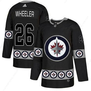 Men’s Winnipeg Jets #26 Blake Wheeler Black Team Logos Fashion Adidas Jersey