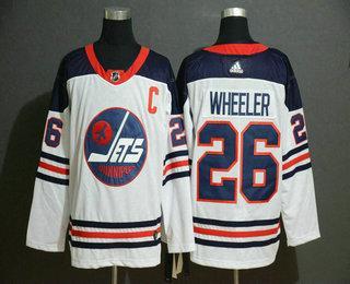 Men’s Winnipeg Jets #26 Blake Wheeler White Breakaway Heritage Adidas Stitched NHL Jersey