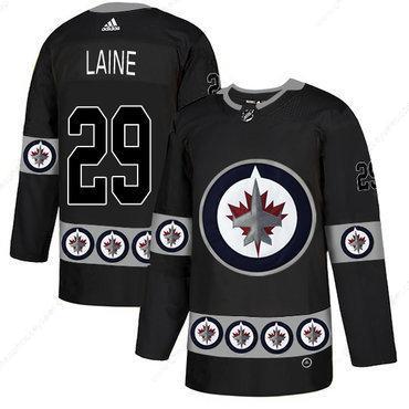 Men’s Winnipeg Jets #29 Patrik Laine Black Team Logos Fashion Adidas Jersey