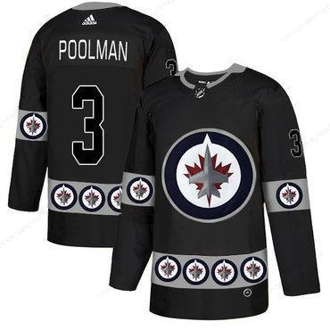 Men’s Winnipeg Jets #3 Tucker Poolman Black Team Logos Fashion Adidas Jersey