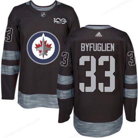 Men’s Winnipeg Jets #33 Dustin Byfuglien Black 100Th Anniversary Stitched NHL 2017 Adidas Hockey Jersey