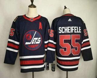 Men’s Winnipeg Jets #55 Mark Sceifele Navy Blue 2019 Heritage Classic Adidas Stitched NHL Jersey