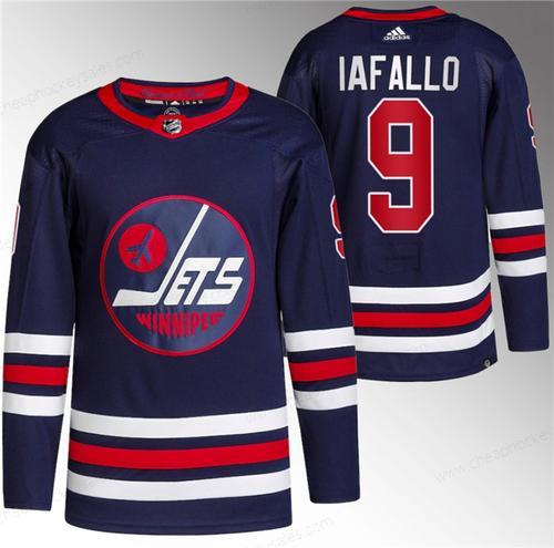 Men’s Winnipeg Jets #9 Alex Iafallo 2021-22 Navy Stitched Jersey