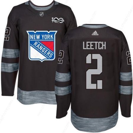 Men’s York Rangers #2 Brian Leetch Black 1917-2017 100Th Anniversary Stitched NHL Jersey