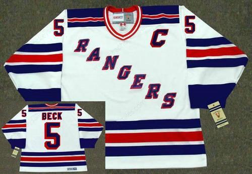 Men’s York Rangers #5 Barry Beck 1983 CCM Vintage Home NHL Hockey Jersey