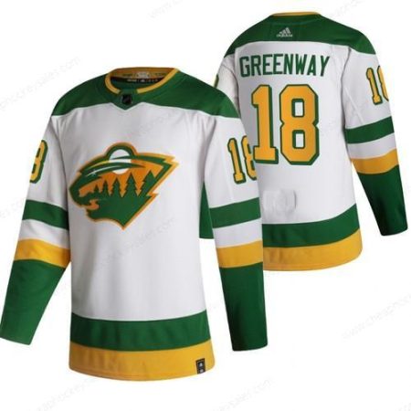 Minnesota Wild #18 Jordan Greenway White Men’s Adidas 2020-21 Reverse Retro Alternate NHL Jersey