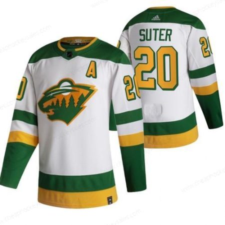 Minnesota Wild #20 Ryan Suter White Men’s Adidas 2020-21 Reverse Retro Alternate NHL Jersey