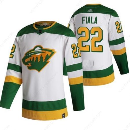 Minnesota Wild #22 Kevin Fiala White Men’s Adidas 2020-21 Reverse Retro Alternate NHL Jersey