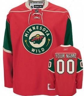 Minnesota Wild Men’s Customized Red Jersey