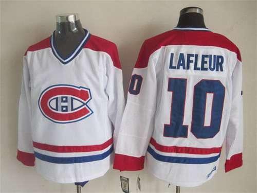 Montreal Canadiens #10 Guy Lafleur White CCM Vintage Throwback Jersey