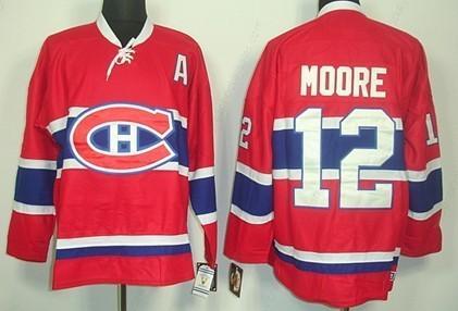 Montreal Canadiens #12 Dickie Moore Red Throwback CCM Jersey