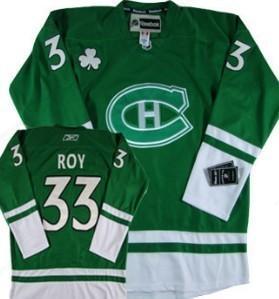 Montreal Canadiens #33 Patrick Roy St. Patrick’S Day Green Jersey