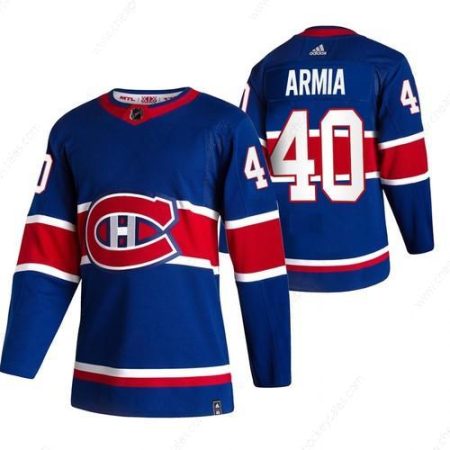 Montreal Canadiens #40 Joel Armia Blue Men’s Adidas 2020-21 Reverse Retro Alternate NHL Jersey