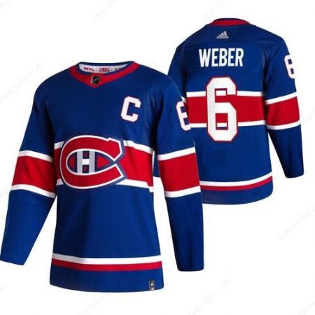 Montreal Canadiens #6 Shea Weber Blue Men’s Adidas 2020-21 Reverse Retro Alternate NHL Jersey