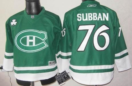 Montreal Canadiens #76 P.K. Subban St. Patrick’S Day Green Kids Jersey