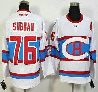 Montreal Canadiens #76 Pk Subban Reebok White 2016 Winter Classic Premier Jersey