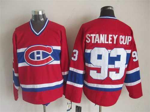 Montreal Canadiens #93 Stanley Cup Red CCM Vintage Throwback Jersey