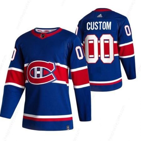 Montreal Canadiens Custom Blue Men’s Adidas 2020-21 Reverse Retro Alternate NHL Jersey