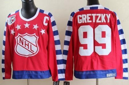 NHL 1992 All-Star #99 Wayne Gretzky Red 75Th Throwback CCM Jersey