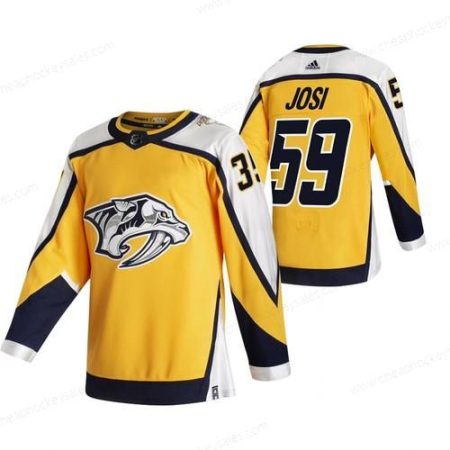 Nashville Predators #59 Roman Josi Yellow Men’s Adidas 2020-21 Reverse Retro Alternate NHL Jersey