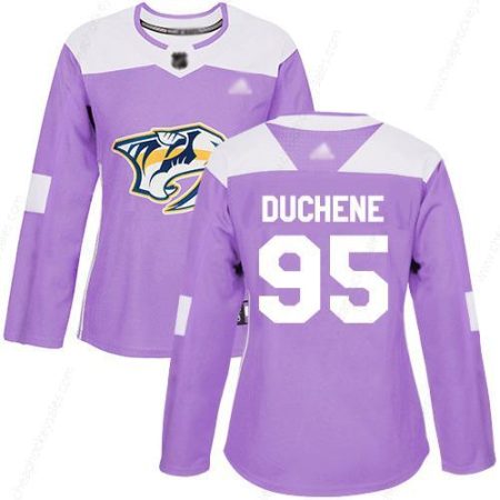 Nashville Predators #95 Matt Duchene Purple Authentic Fights Cancer Women’s Stitched Hockey Jersey