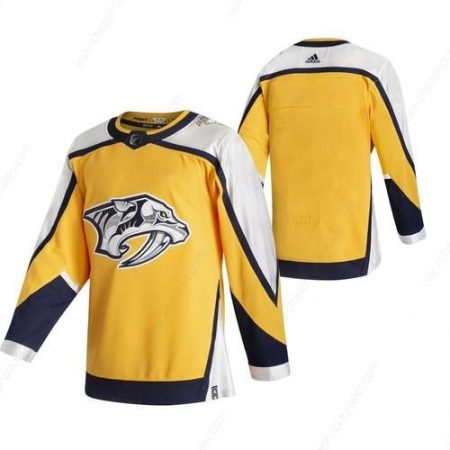 Nashville Predators Blank Yellow Men’s Adidas 2020-21 Reverse Retro Alternate NHL Jersey