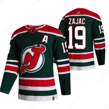 New Jersey Devils #19 Travis Zajac Green Men’s Adidas 2020-21 Reverse Retro Alternate NHL Jersey