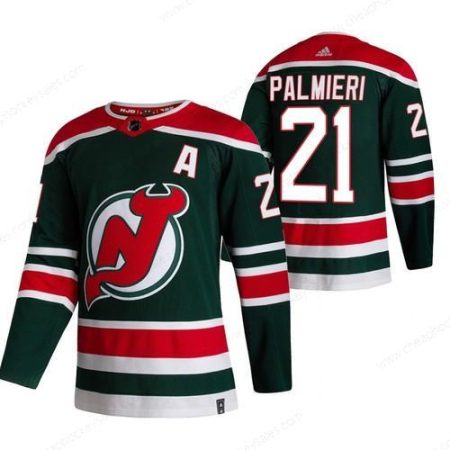 New Jersey Devils #21 Kyle Palmieri Green Men’s Adidas 2020-21 Reverse Retro Alternate NHL Jersey