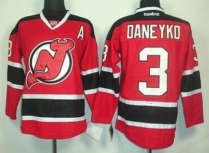 New Jersey Devils #3 Ken Daneyko Red With Black Jersey