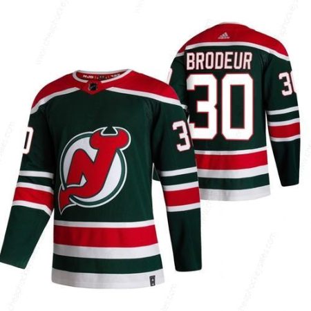 New Jersey Devils #30 Martin Brodeur Green Men’s Adidas 2020-21 Reverse Retro Alternate NHL Jersey